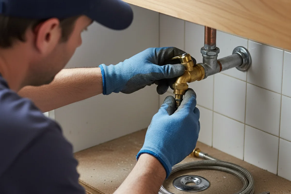 Shutoff valve and fitting work during Emergency Plumbing in Cross Junction